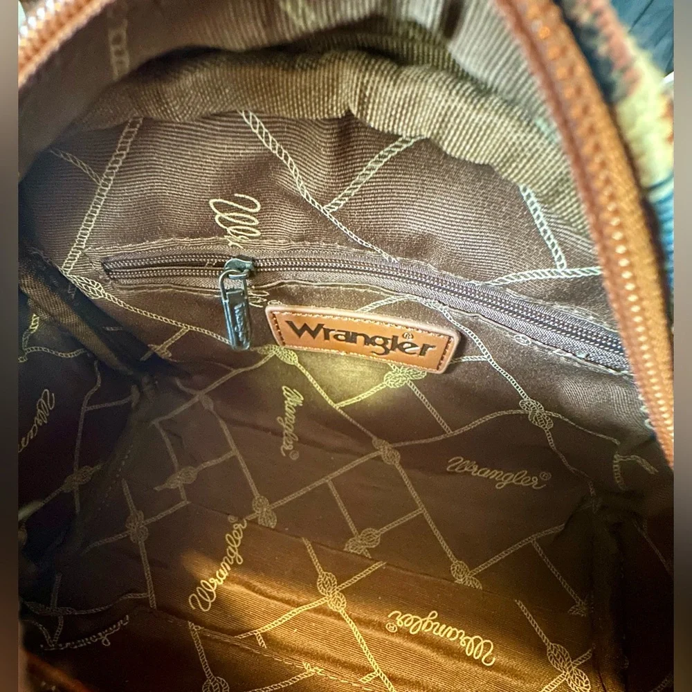 Wrangler Western Aztec Tapestry Satchel Crossbody Bag NWT Boho Rodeo - Picture 11 of 13